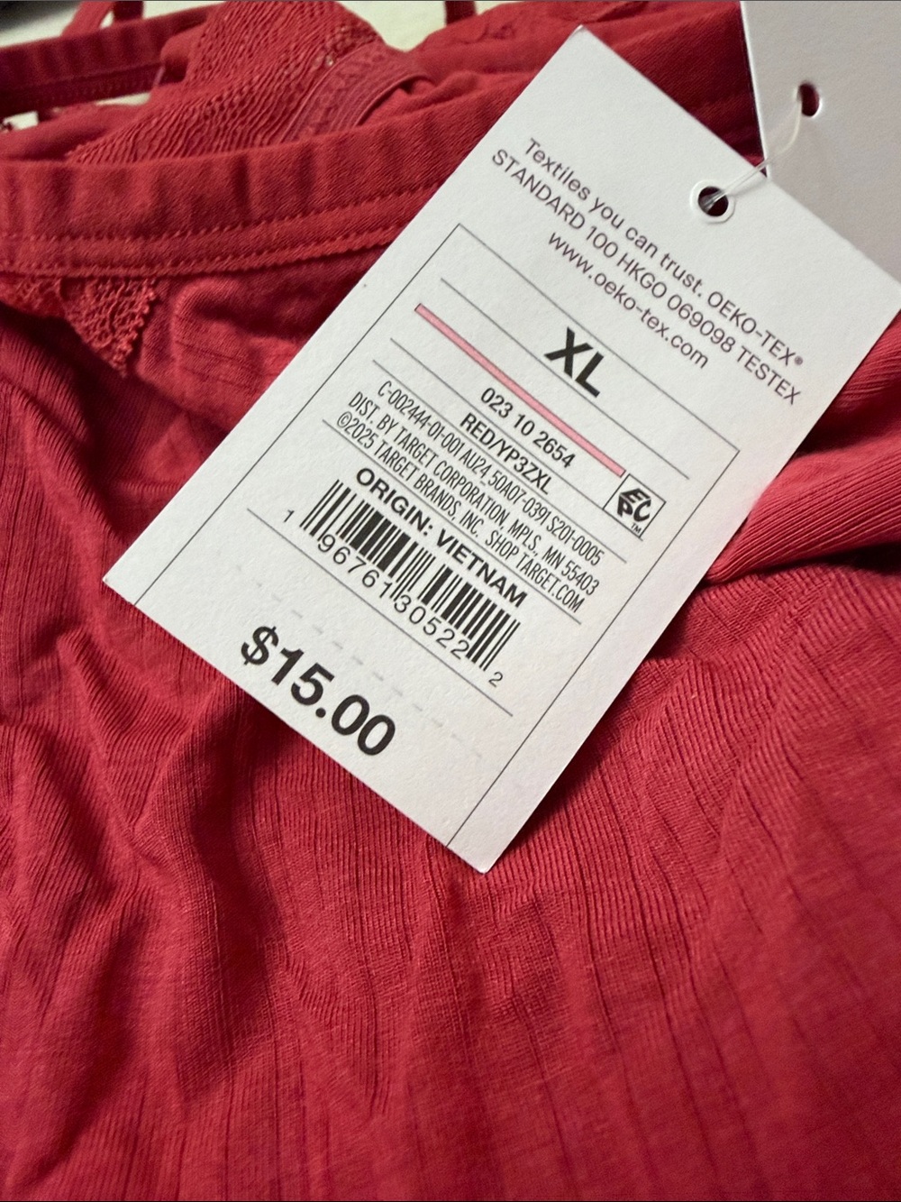 Auden Red Lace-Trim Ribbed Camisole - Picture 9 of 10
